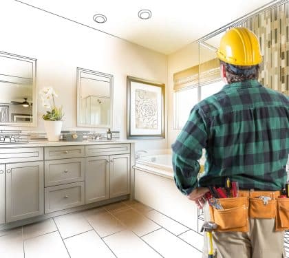 Bathroom remodeling contractor planning a project in New Orleans