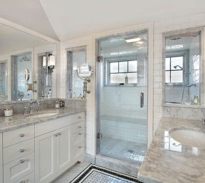 Elegant remodeled master bathroom in New Orleans