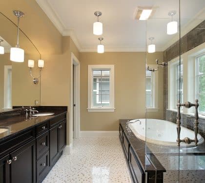 Master bath with black tub area - Turnkey Bath Remodel