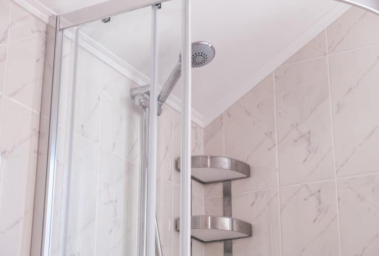 Glass walk-in shower enclosure in a New Orleans bathroom