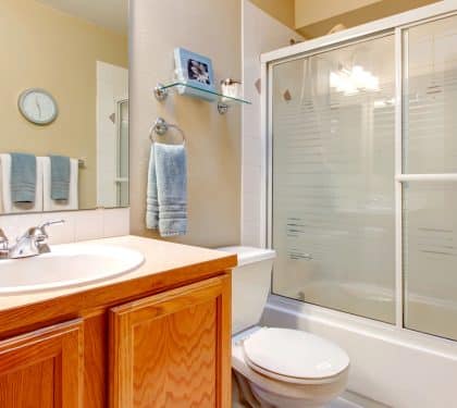 Bathroom remodel in progress in a New Orleans home