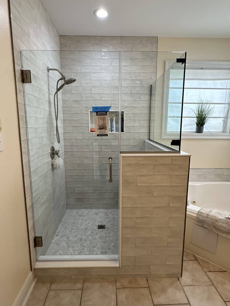 Small Shower Room with Glass Door - Turnkey Bath Remodel