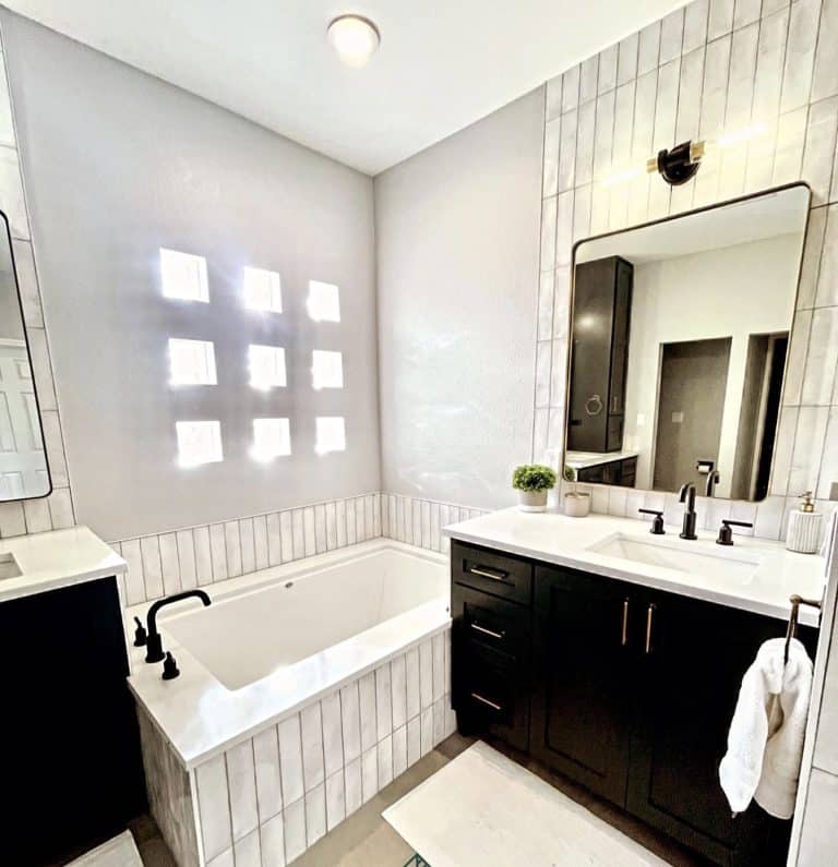 White Bathtub with Sink on the right side - Turnkey Bath Remodel