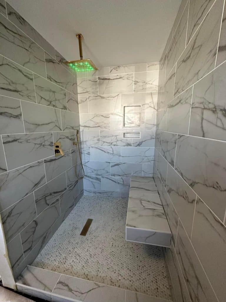 Shower with Lights - Turnkey Bath Remodel