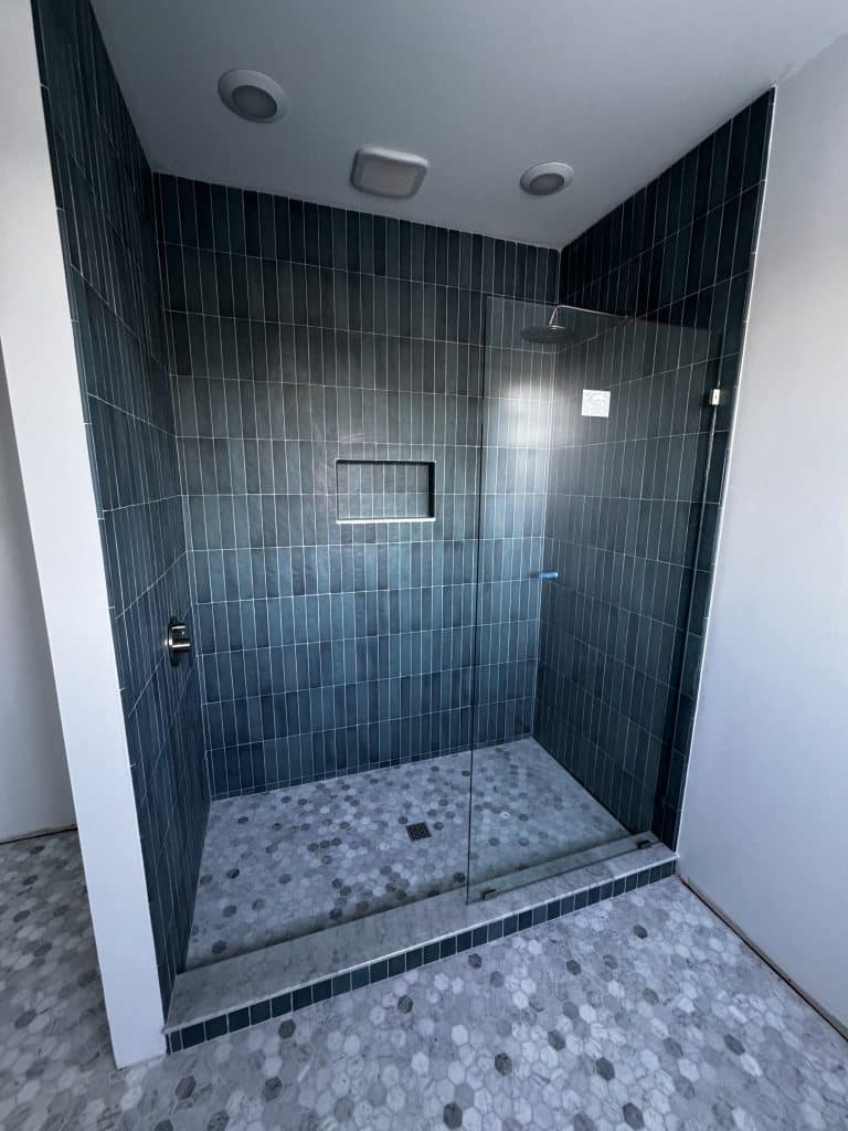 Shower with Glass Screen Wall - Turnkey Bath Remodel