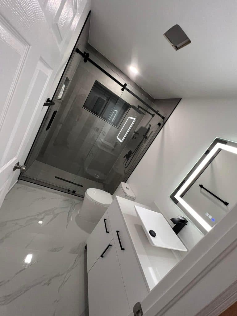 Bathroom with Sink and Showers - Turnkey Bath Remodel